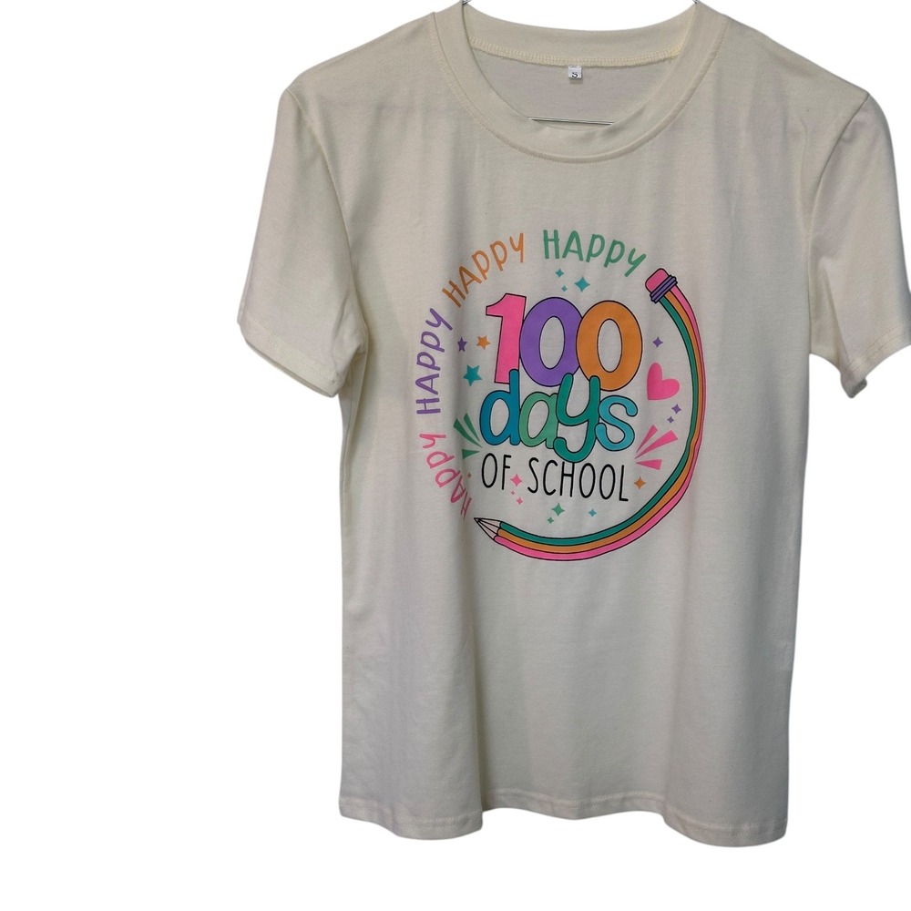 Happy 100 Days of School T-Shirt Teacher Student Graphic Tee